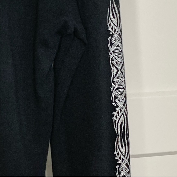 Harley Davidson Black Long Sleeve Tee Red Crystals Silver Skull Design - Picture 5 of 8